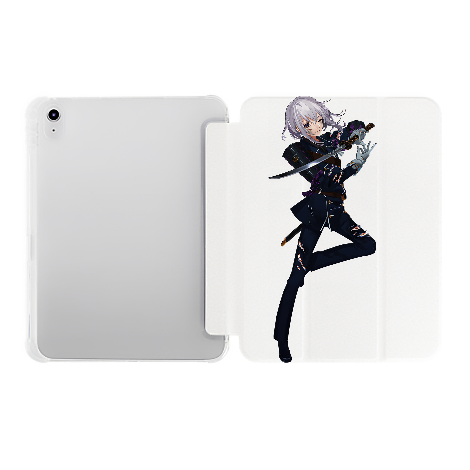（画像用） 刀剣乱舞 Touken Ranbu IPad ケース ペン収納付き 三つ折りスタンド PUレザー×シリコン 対応機種9.5/10.5/10.9インチ